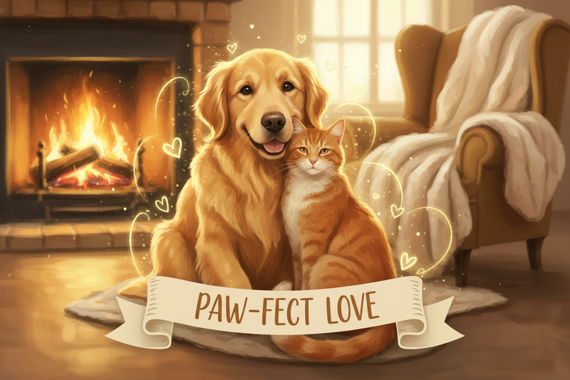  Two Pets - Dog & Cat Duo Art | PetArtHaus