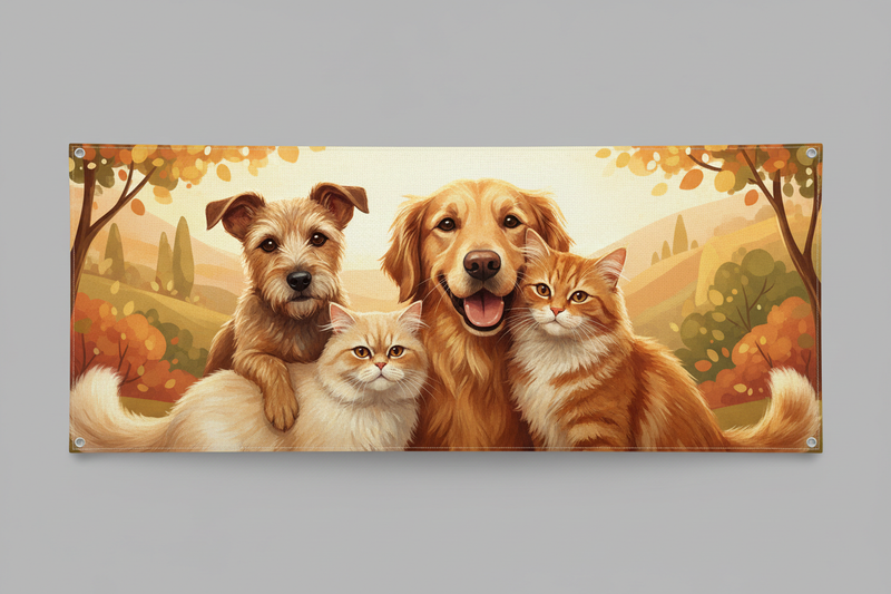 Custom Portrait of Four Pets | PetArtHaus
