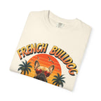 French Bulldog Beach Club T-Shirt — Retro Tropical Dog Tee