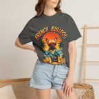 French Bulldog Beach Club T-Shirt — Retro Tropical Dog Tee