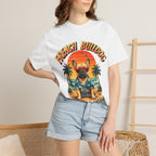 French Bulldog Beach Club T-Shirt — Retro Tropical Dog Tee