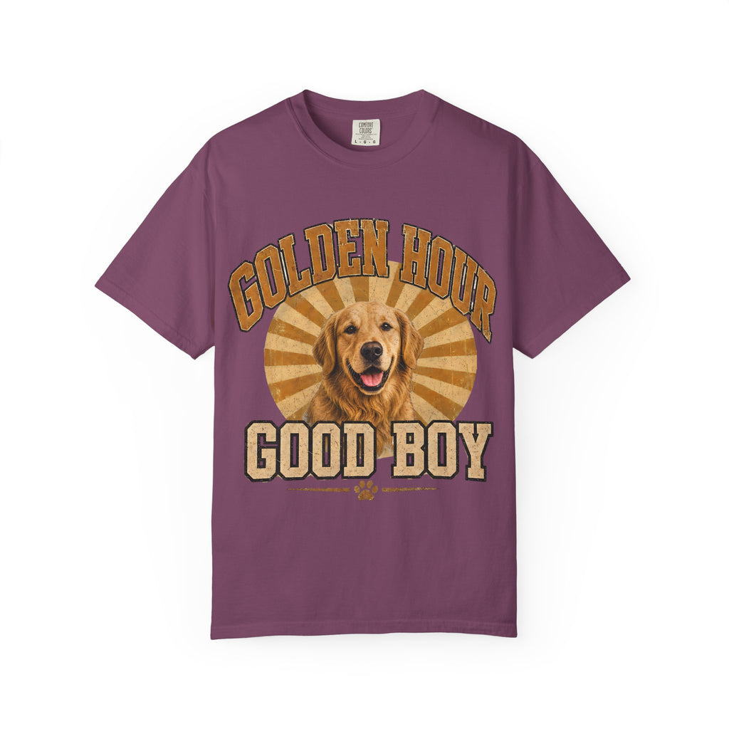 Golden Hour "Good Boy" T-Shirt — Retro Golden Retriever Tee