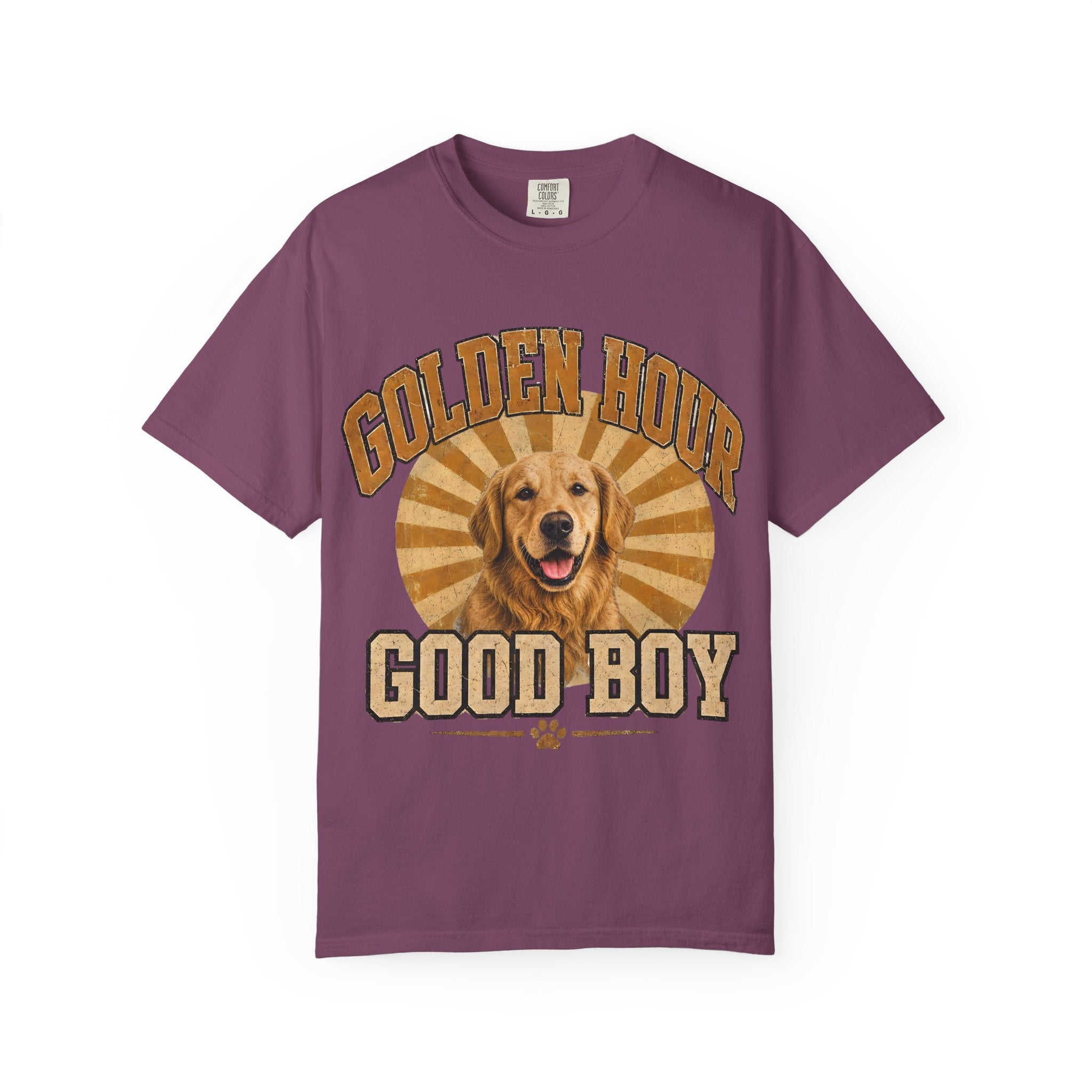 Golden Hour "Good Boy" T-Shirt — Retro Golden Retriever Tee