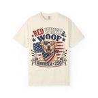 Red White & Woof America 250 Dog Patriotic T-Shirt | Flag Puppy Tee