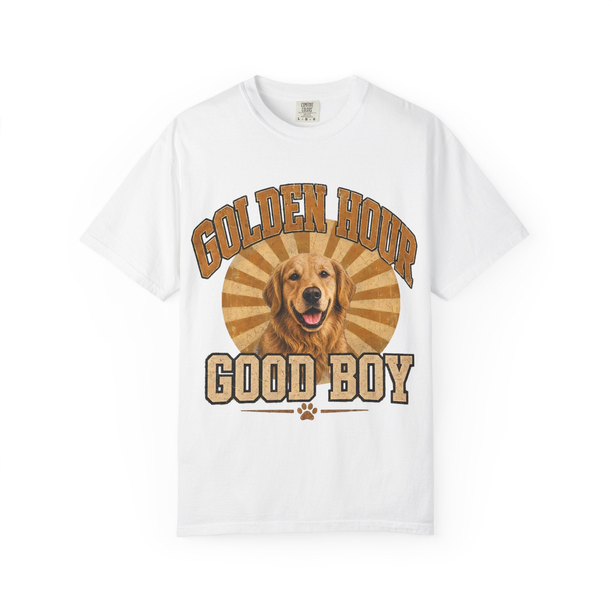 Golden Hour "Good Boy" T-Shirt — Retro Golden Retriever Tee