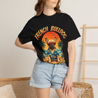 French Bulldog Beach Club T-Shirt — Retro Tropical Dog Tee