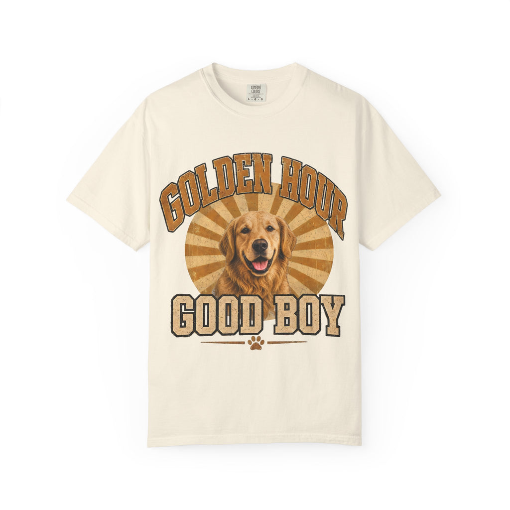 Golden Hour "Good Boy" T-Shirt — Retro Golden Retriever Tee
