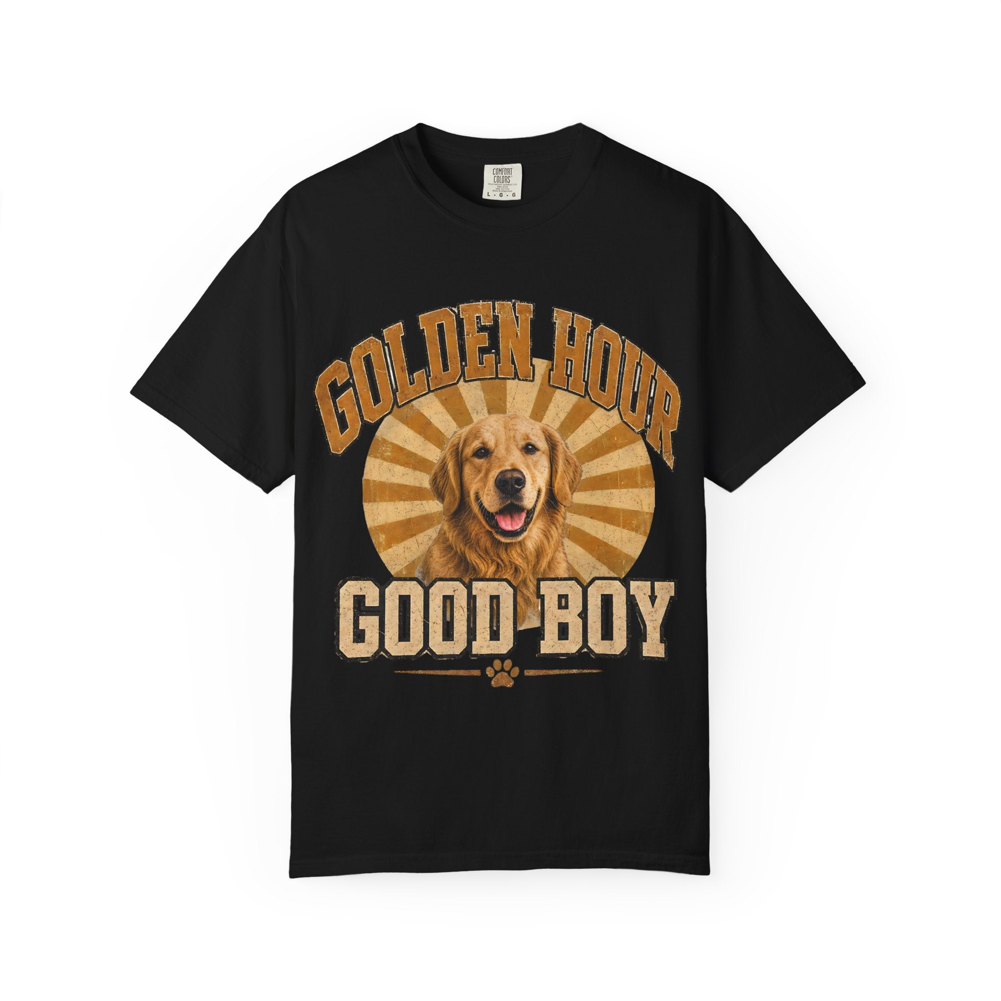 Golden Hour "Good Boy" T-Shirt — Retro Golden Retriever Tee