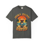 French Bulldog Beach Club T-Shirt — Retro Tropical Dog Tee