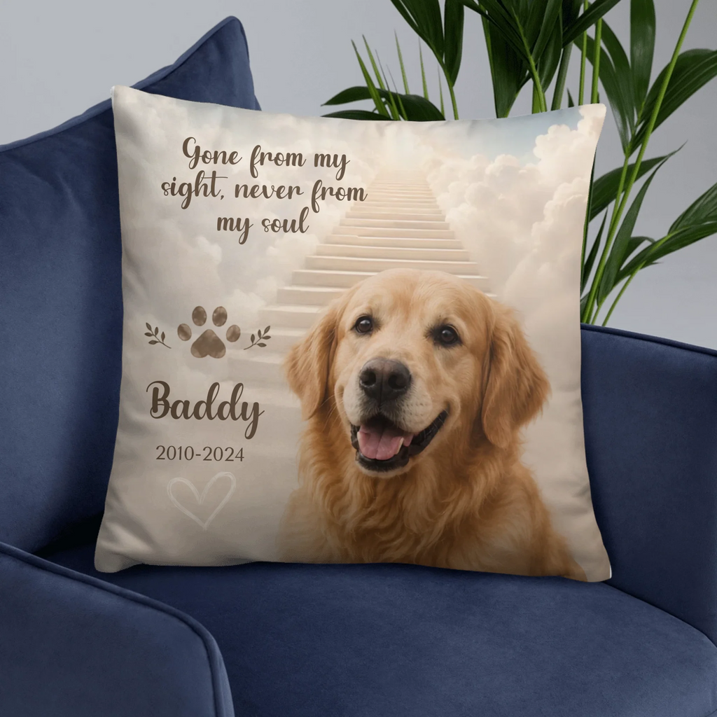 Custom Dog Photo Pillow – Personalized Pet Memorial Gift