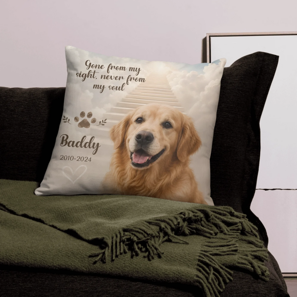 Custom Dog Photo Pillow – Personalized Pet Memorial Gift