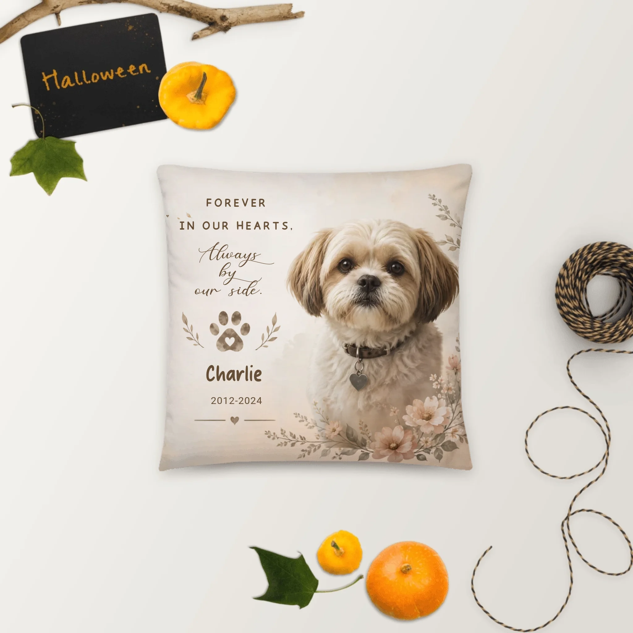 Personalized Memorial Pillow for Pet | Custom Pet Portrait Pillow
