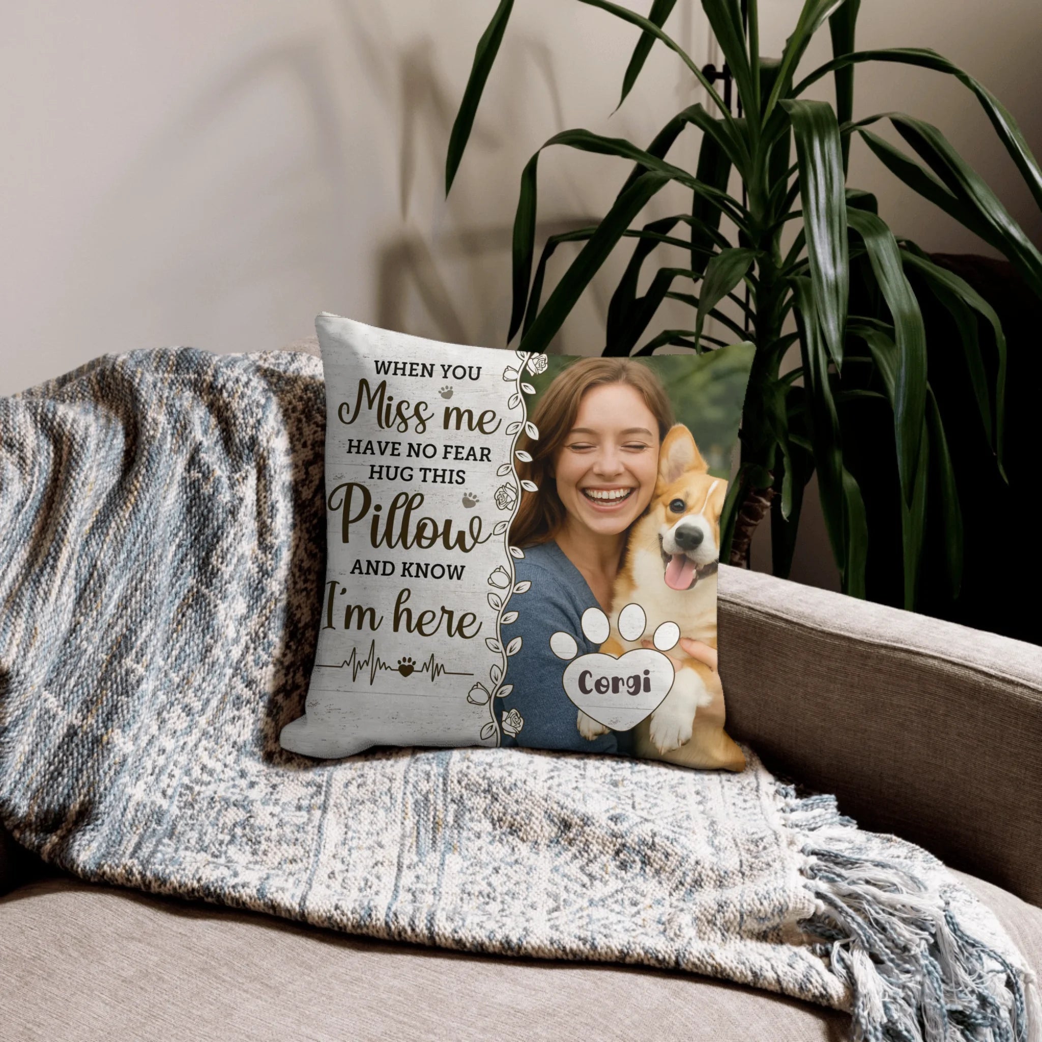 Custom Pet Memorial Pillow | Personalized Photo Gift