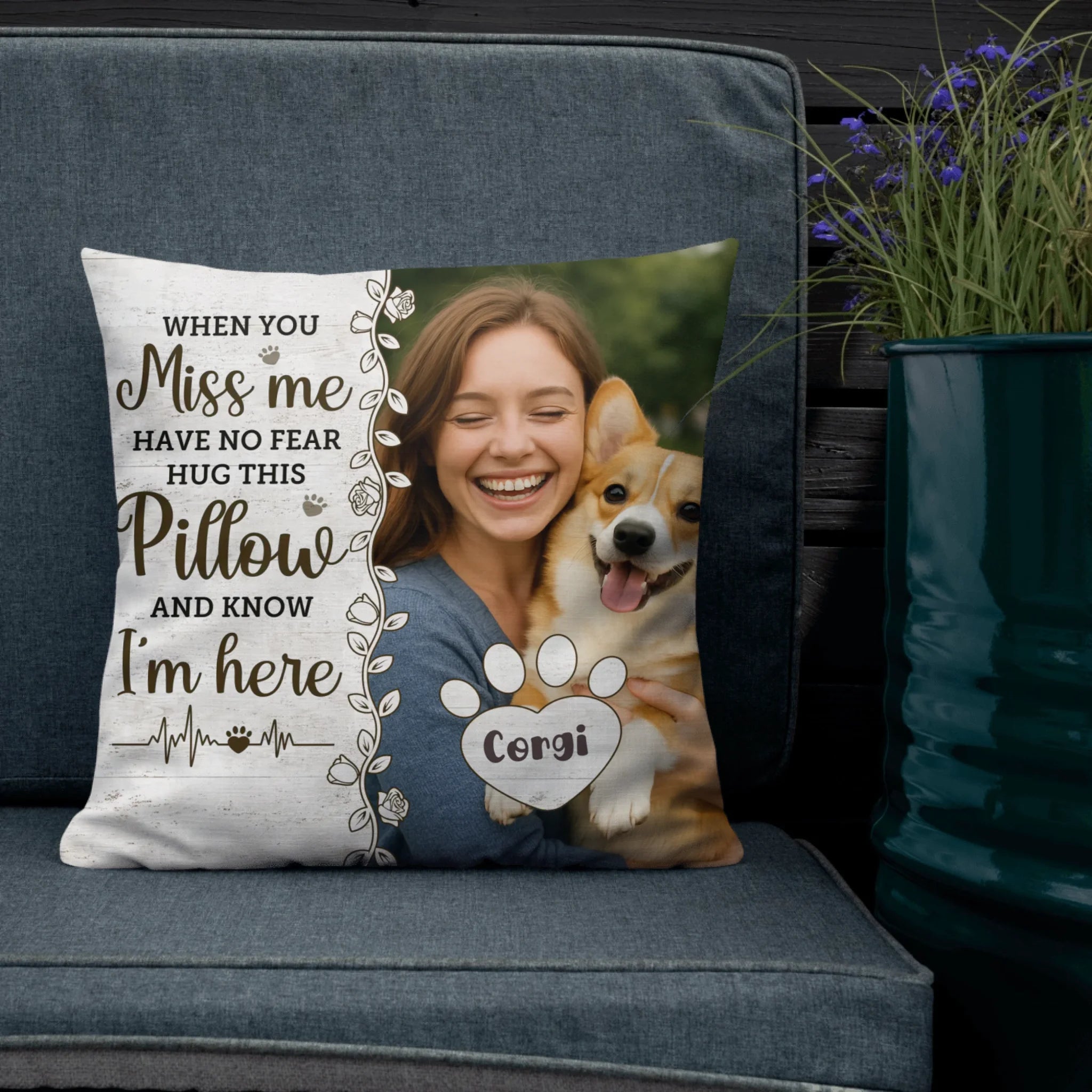 Custom Pet Memorial Pillow | Personalized Photo Gift