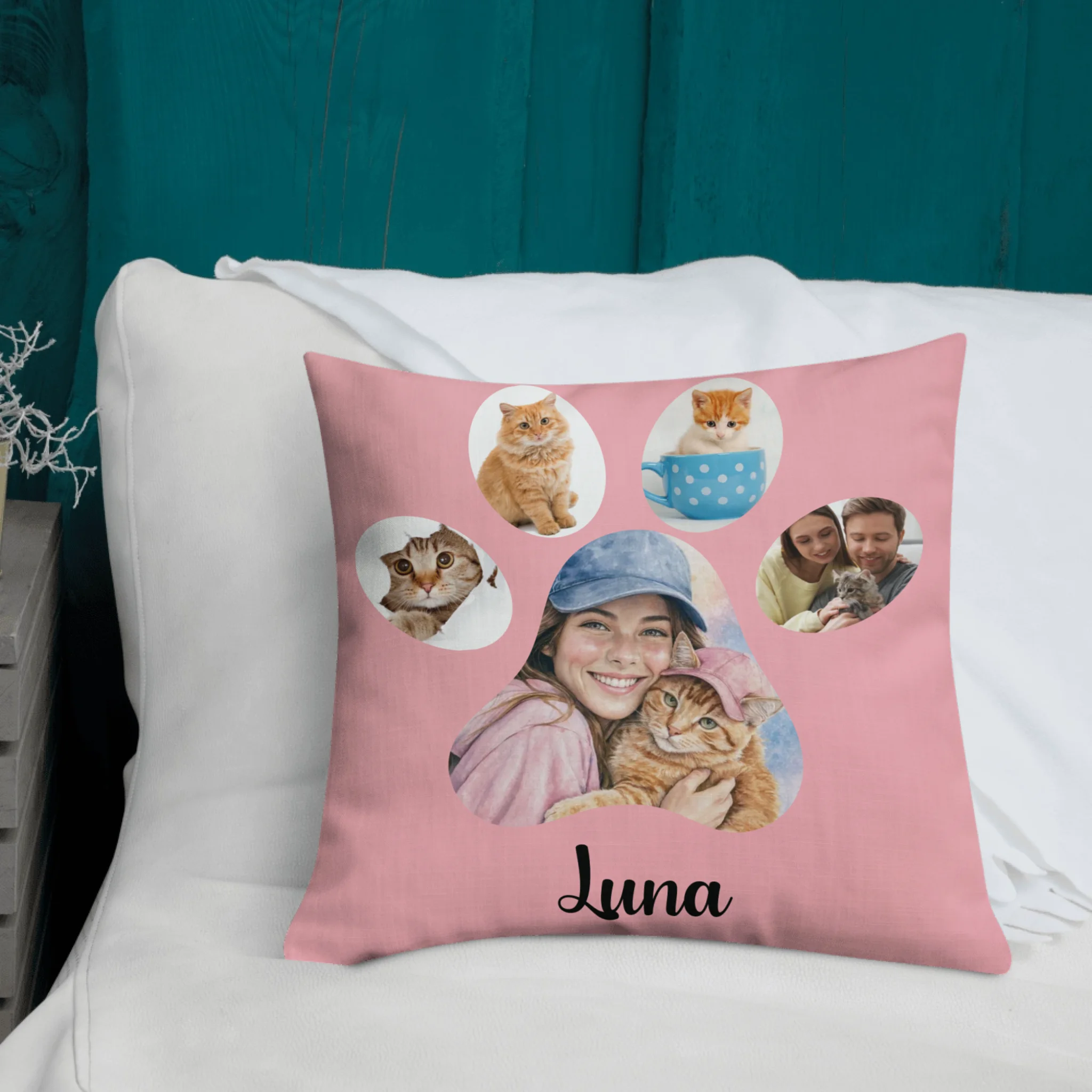 Custom Dog & Cat Photo Pillow – Pet Lover Gift