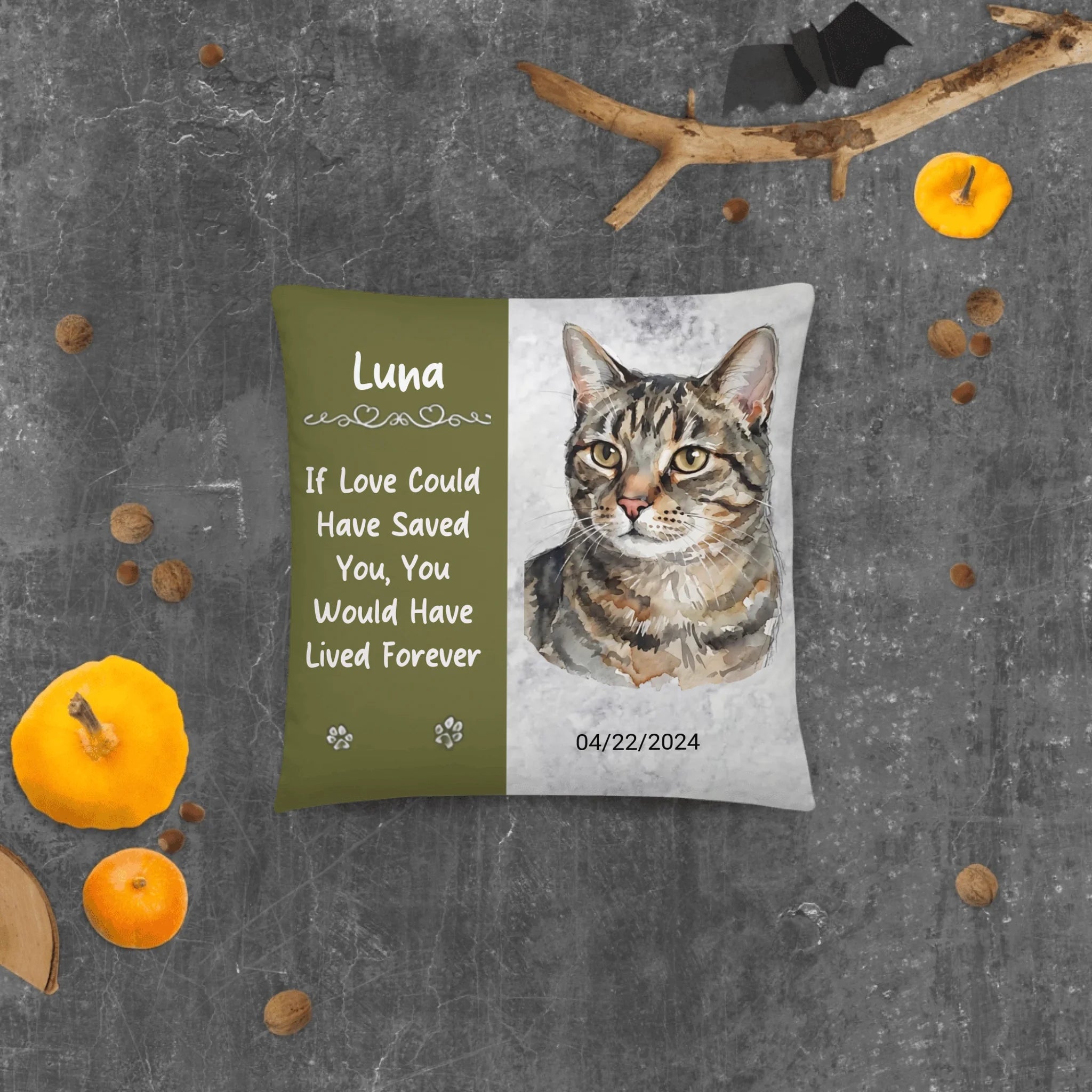 Custom Pet Photo Dog, Cat Loss Gift Memorial Pillow