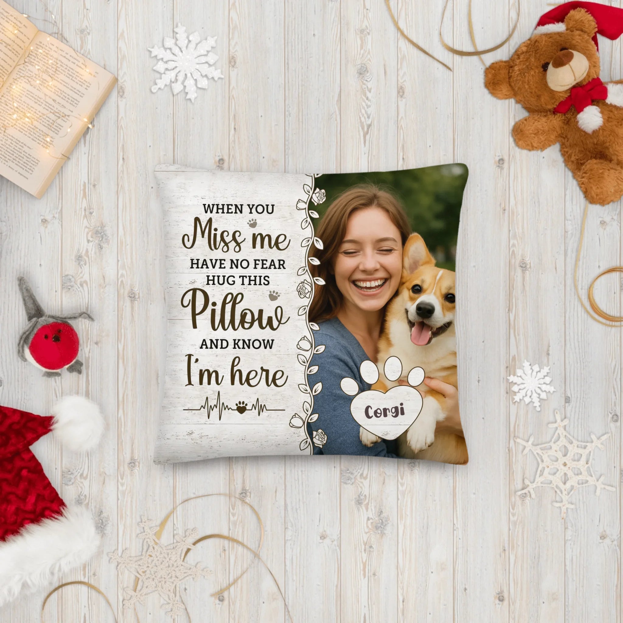 Custom Pet Photo Pet Loss Gift for Pet Lover Memorial Pillow