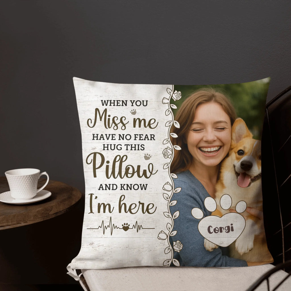 Custom Pet Photo Pet Loss Gift for Pet Lover Memorial Pillow