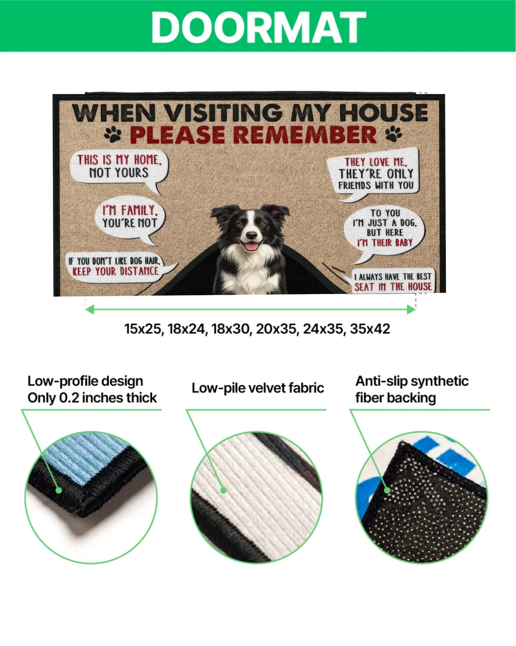 Custom Dog Photo Doormat: Personalized Pet Welcome Mat
