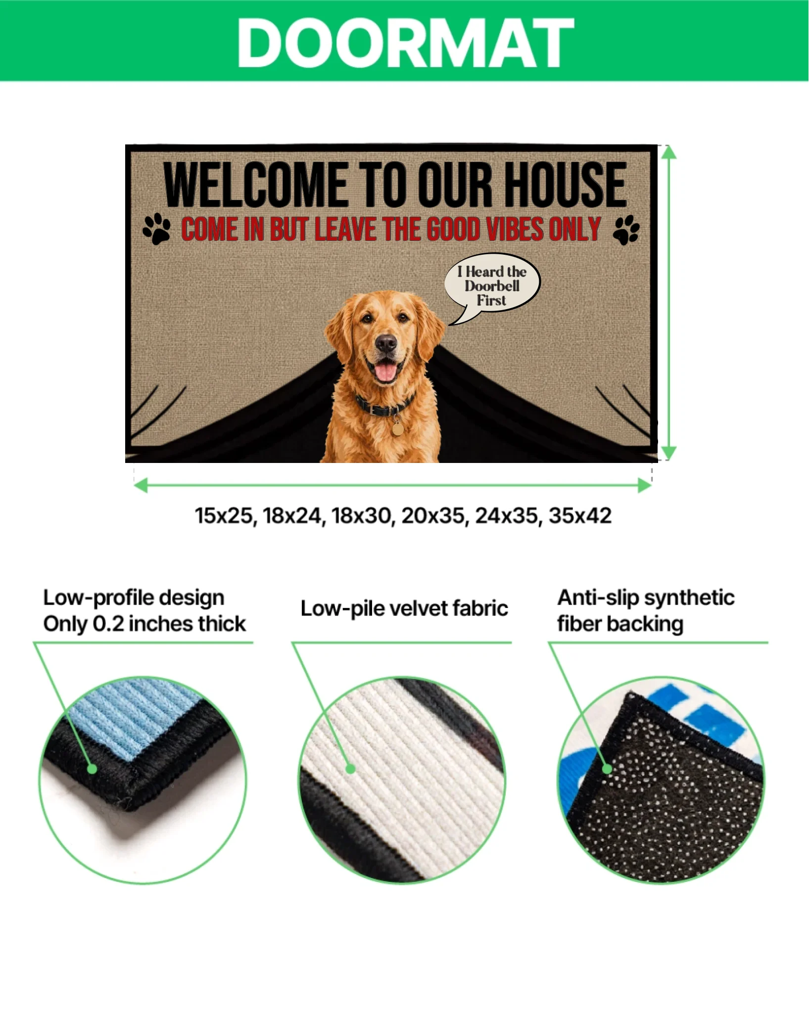 Custom Dog Photo Doormat: Personalized Pet Welcome Mat