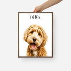 Custom Watercolor Pet Portrait – Framed Poster Print from Photo