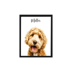 Custom Watercolor Pet Portrait – Framed Poster Print from Photo