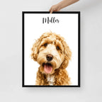 Custom Watercolor Pet Portrait – Framed Poster Print from Photo