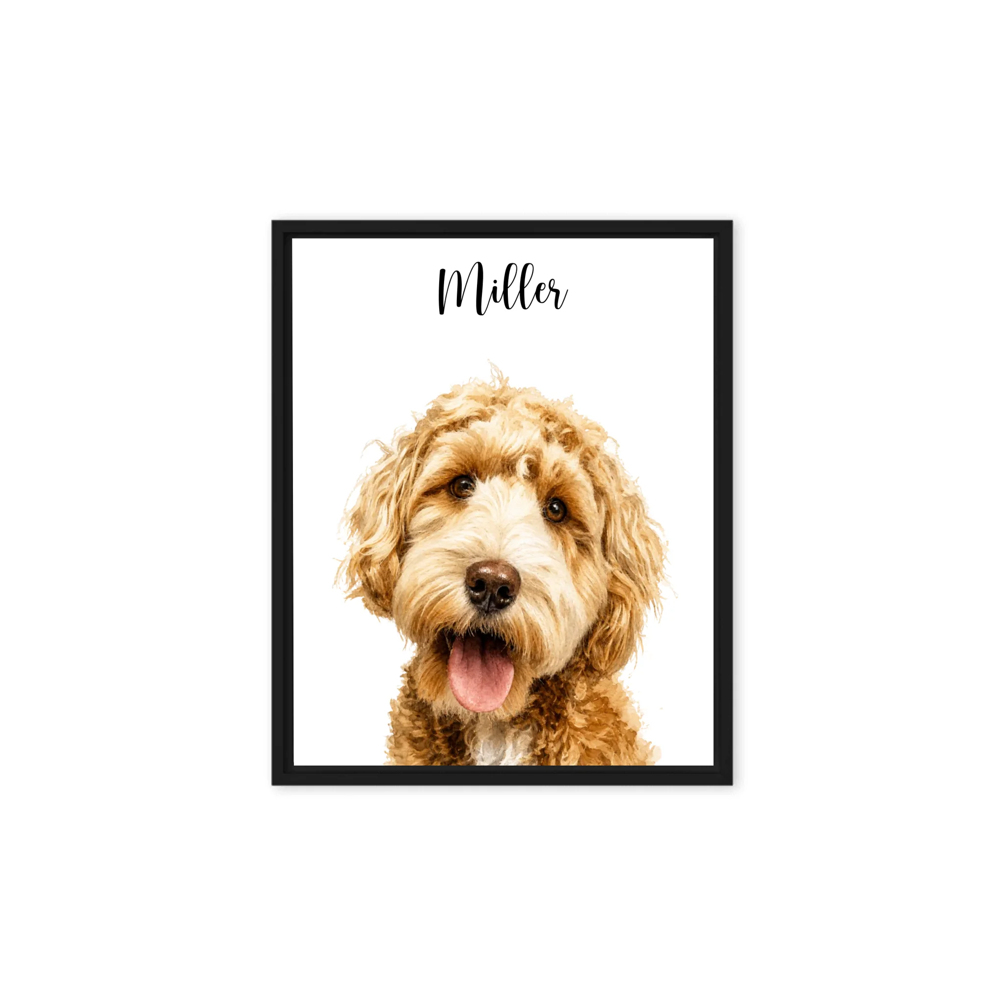Custom Watercolor Pet Portrait – Framed Poster Print from Photo
