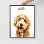 Custom Watercolor Pet Portrait – Framed Poster Print from Photo