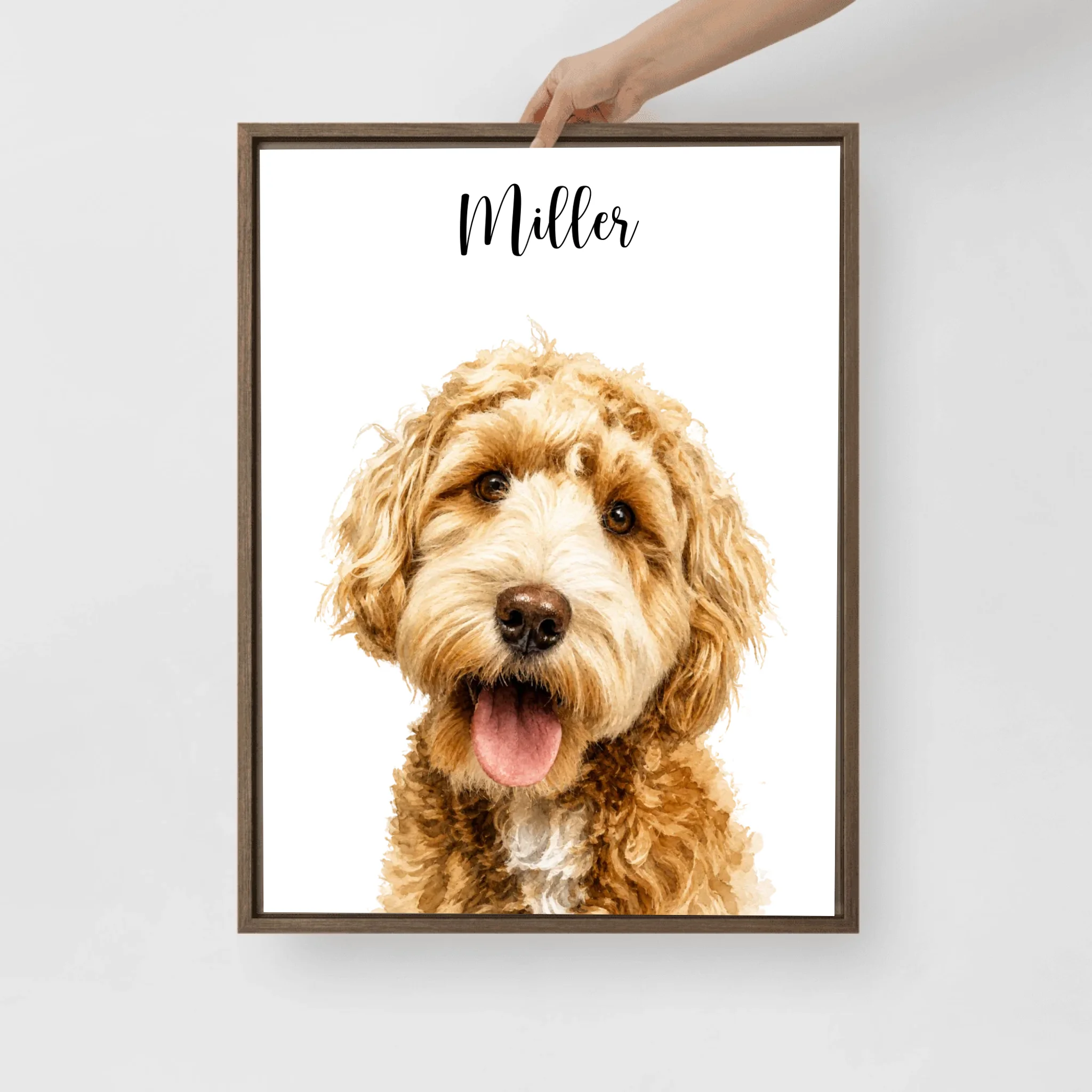 Custom Watercolor Pet Portrait – Framed Poster Print from Photo