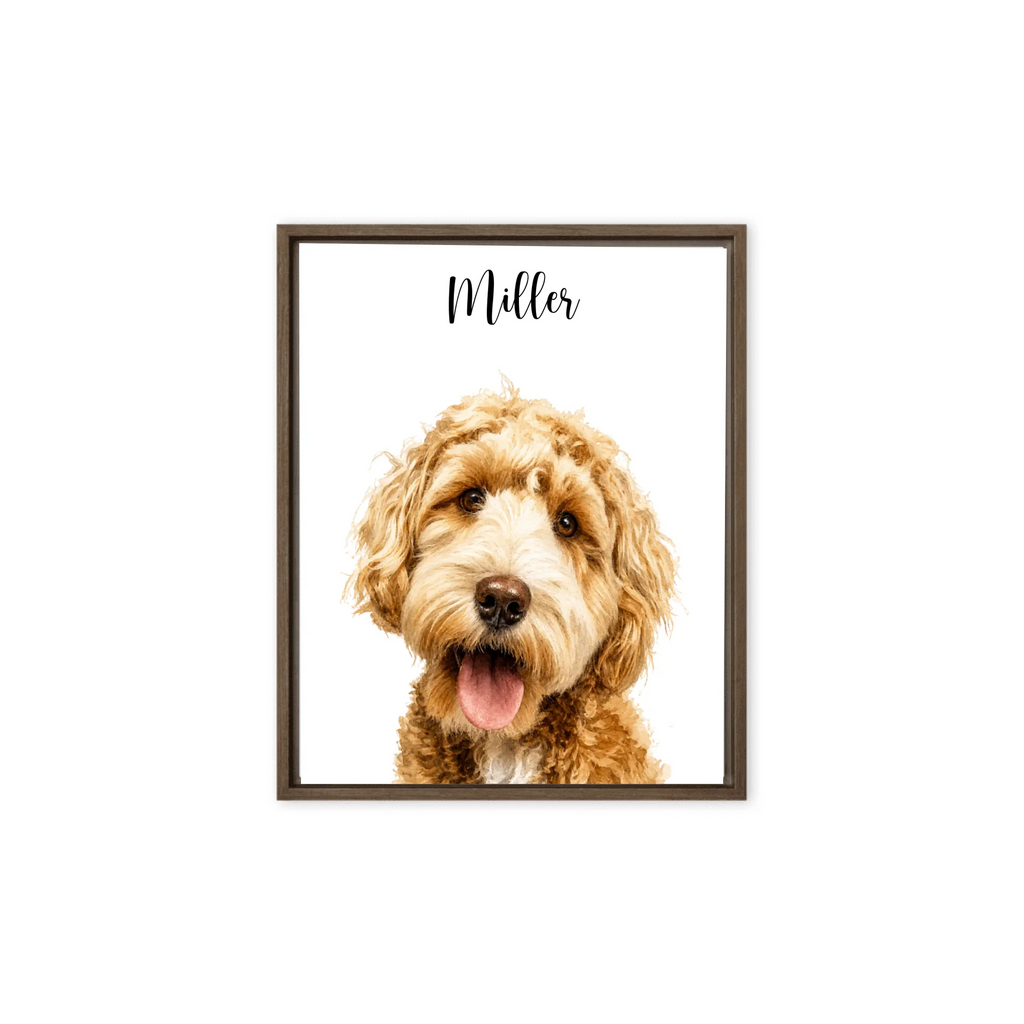 Custom Watercolor Pet Portrait – Framed Poster Print from Photo