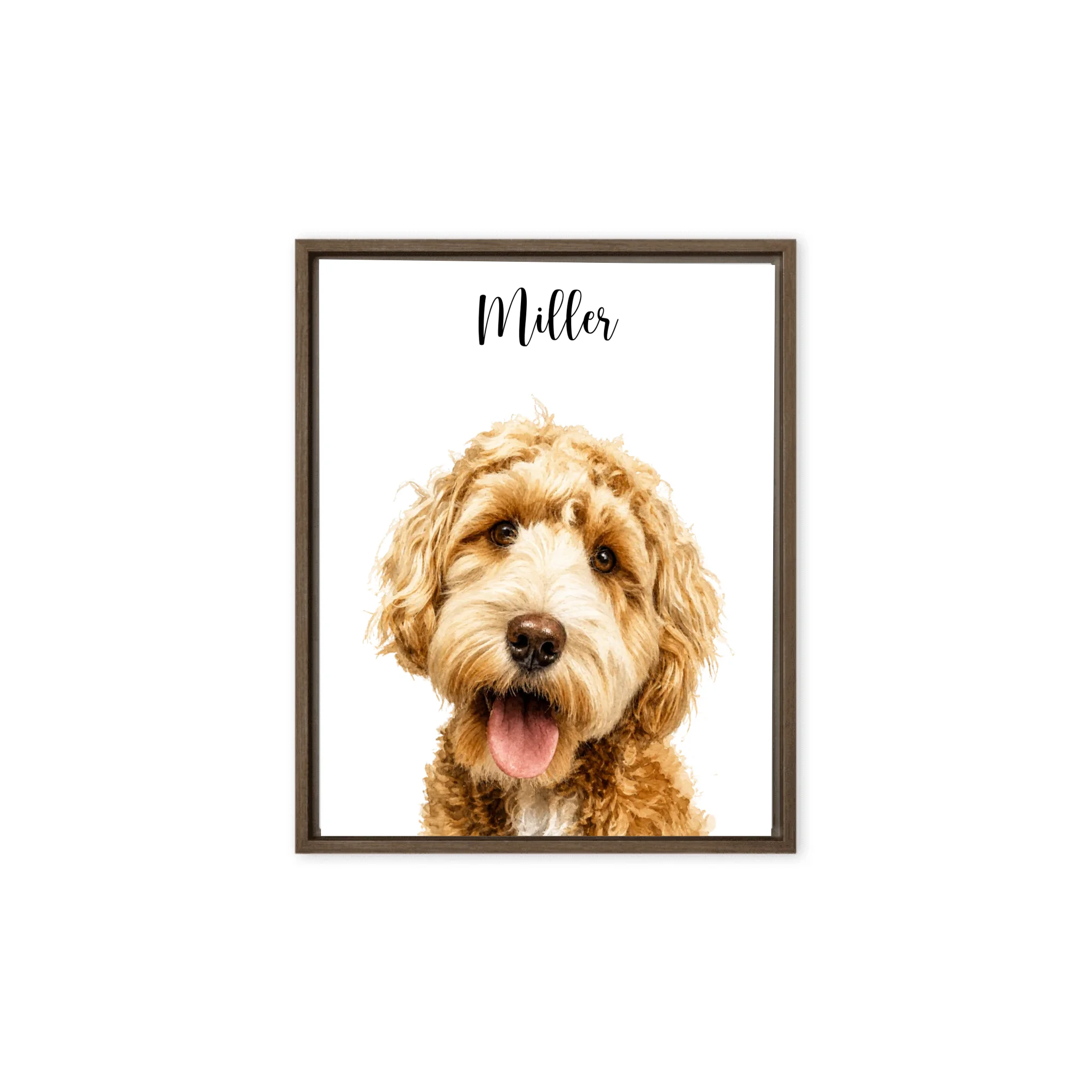 Custom Watercolor Pet Portrait – Framed Poster Print from Photo