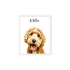 Custom Watercolor Pet Portrait – Framed Poster Print from Photo