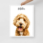 Custom Watercolor Pet Portrait – Framed Poster Print from Photo