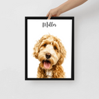 Custom Watercolor Pet Portrait – Framed Poster Print from Photo