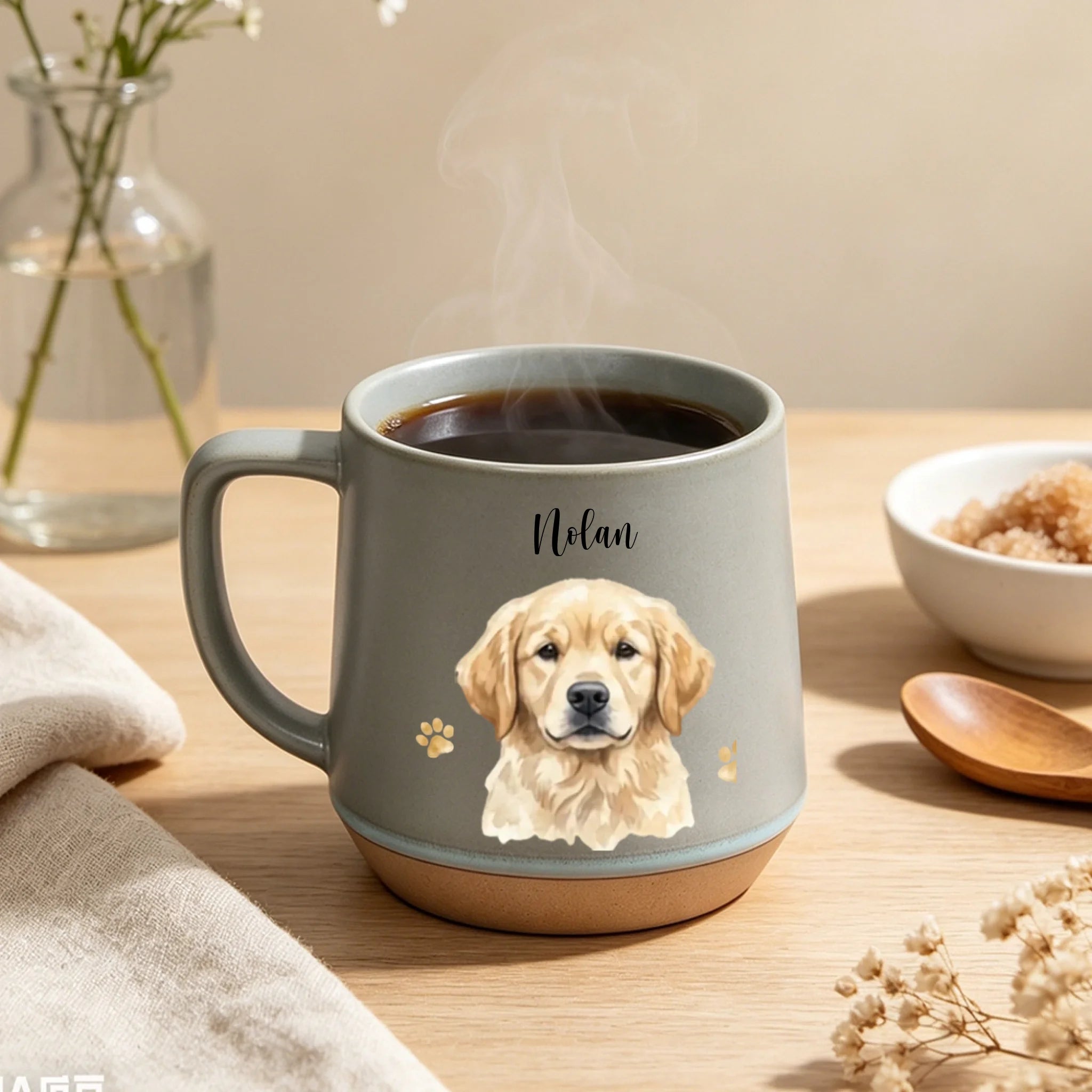 Personalized Pet Photo  Conical Matte Mug | Custom Dog & Cat Mug Both sides