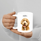 Custom Pet Portrait Watercolor Mug – Personalized Color Inside Ceramic