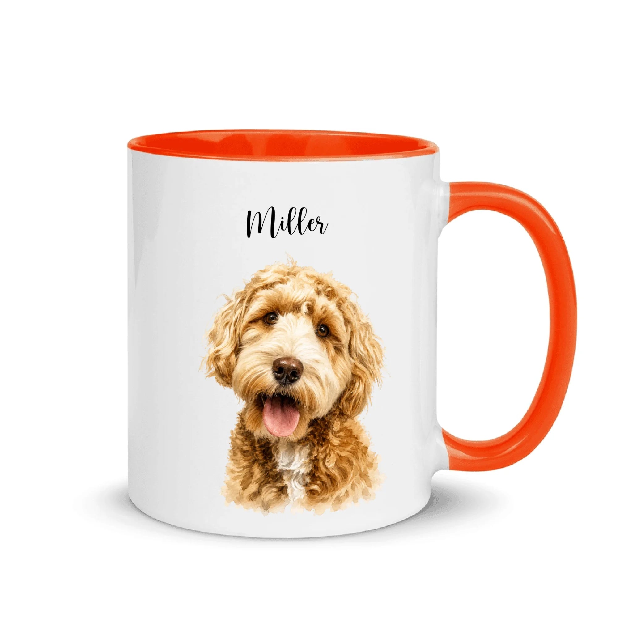 Custom Pet Portrait Watercolor Mug – Personalized Color Inside Ceramic