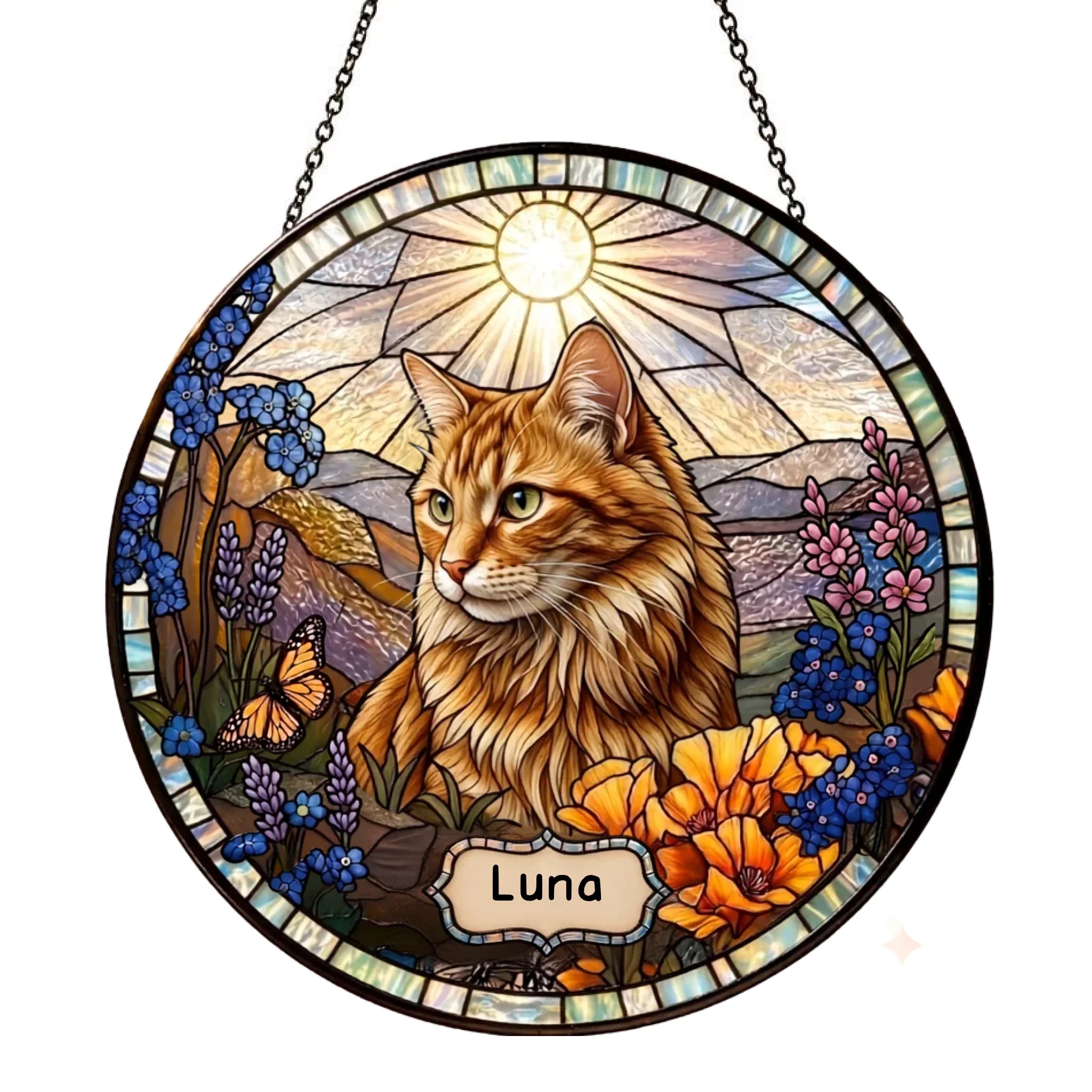 Personalized Pet Photo Glass Suncatcher – Custom Memorial Gift