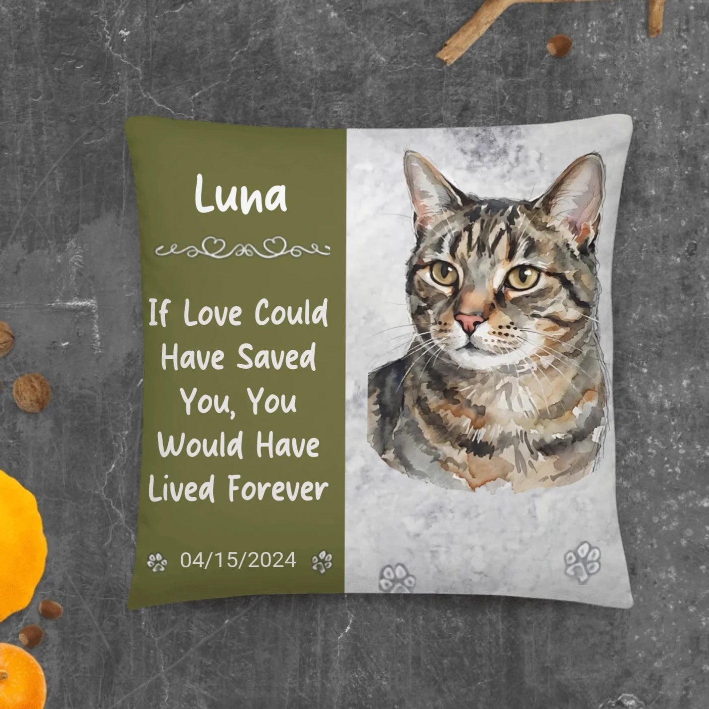 Custom Pet Photo Dog, Cat Loss Gift Memorial Pillow