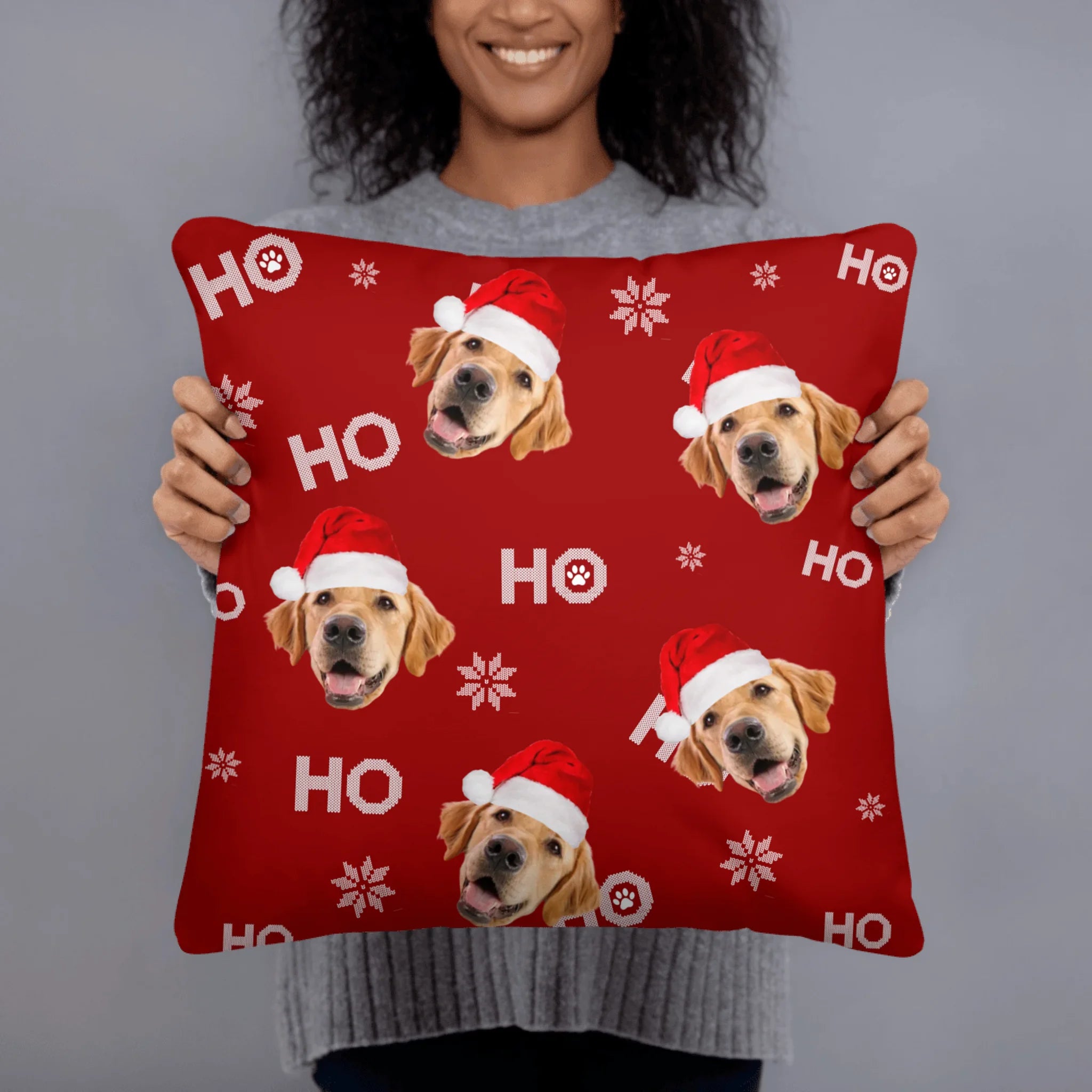 Custom Pet Photo Pillow | Merry Christmas Dog,Cat  Pillow