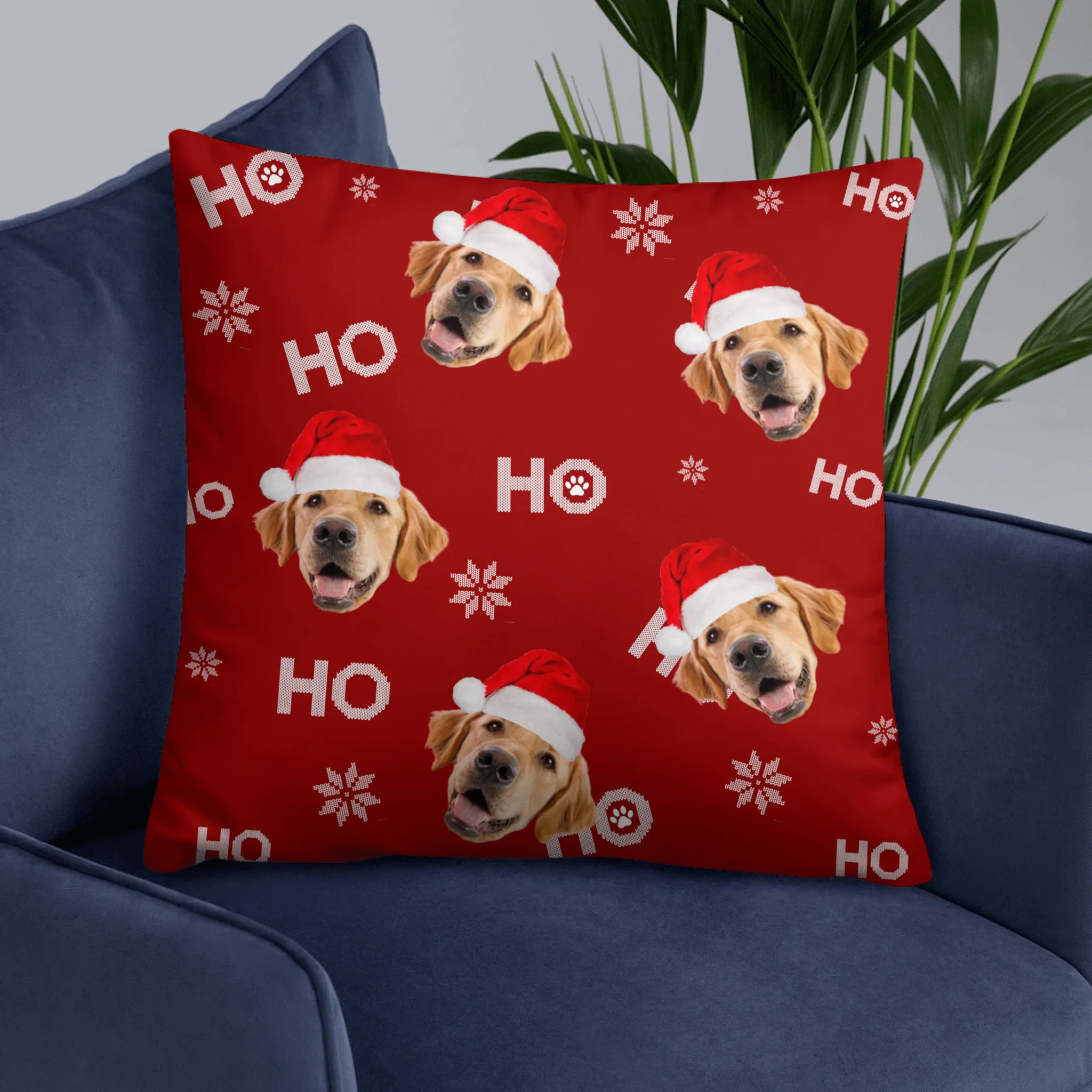 Custom Pet Photo Pillow | Merry Christmas Dog,Cat  Pillow