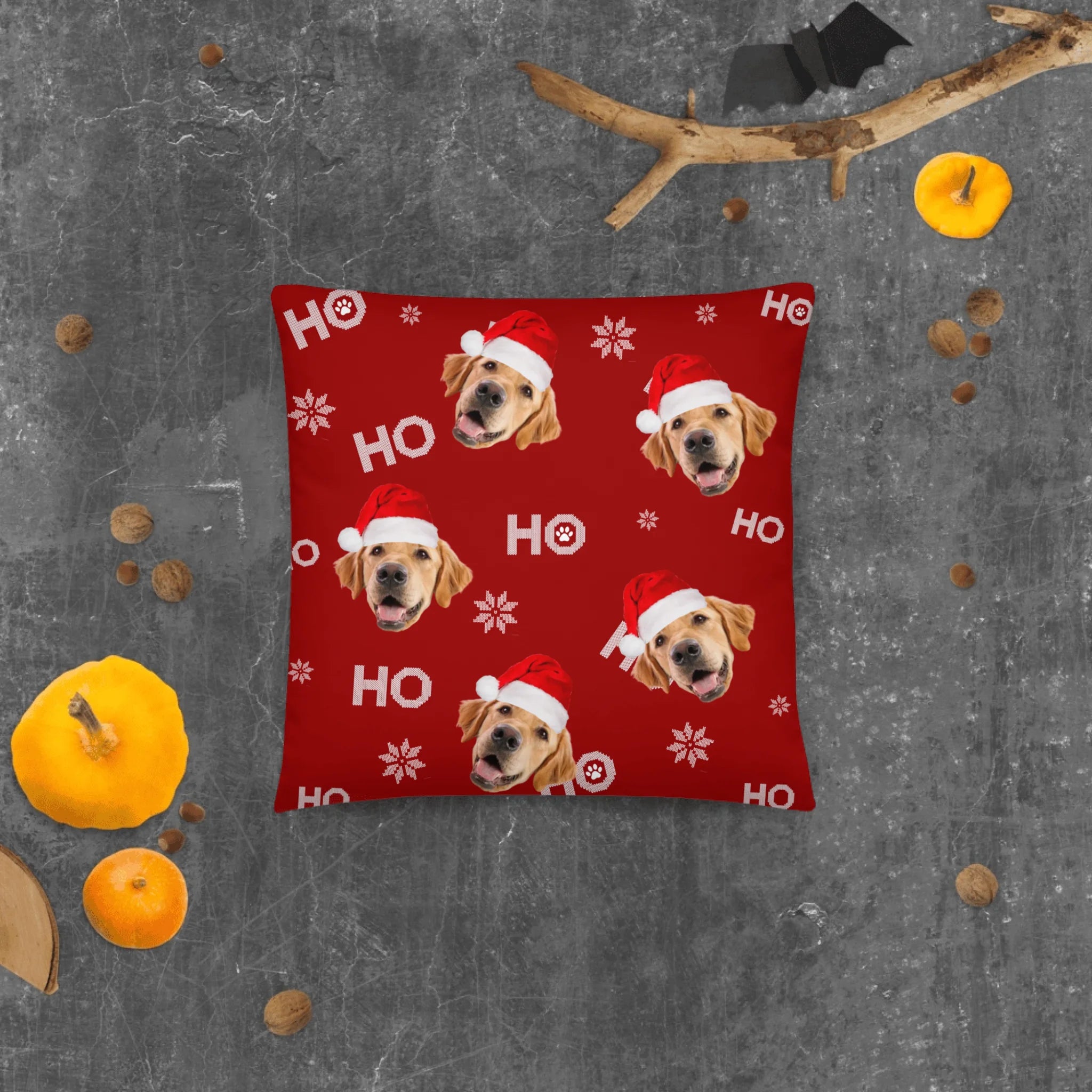 Custom Pet Photo Pillow | Merry Christmas Dog,Cat  Pillow