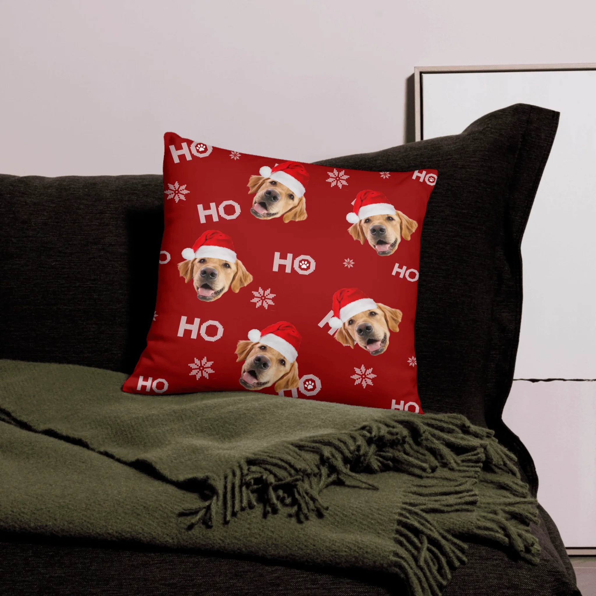 Custom Pet Photo Pillow | Merry Christmas Dog,Cat  Pillow