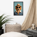 Custom Pet Portrait Framed Poster – Personalized Dog & Cat Costume Art