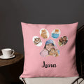 Pink personalized pet photo collage pillow