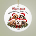 Personalized 3 Pet Christmas Glass Ornament - Custom Photo Keepsake