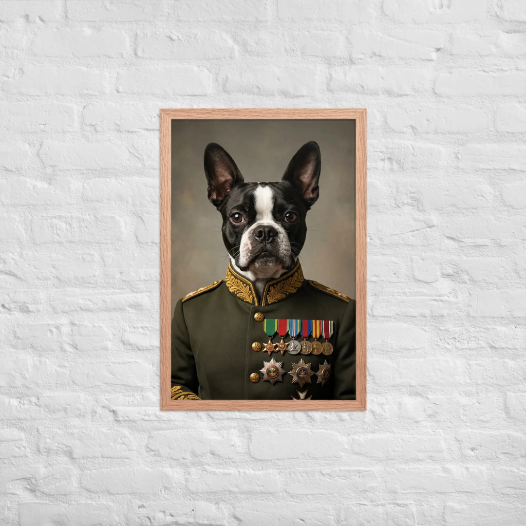 Custom Field Marshal Pet Portrait | Framed Dog & Cat Art Framed Poster
