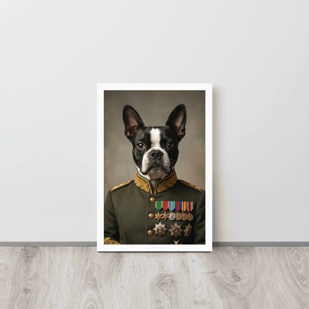 Custom Field Marshal Pet Portrait | Framed Dog & Cat Art Framed Poster