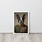 Custom Field Marshal Pet Portrait | Framed Dog & Cat Art Framed Poster